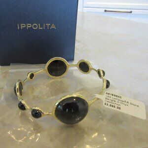 Ippolita Lollipop 18K Yellow Gold 9-Station Onyx Cabochon Bracelet MSRP $3,895